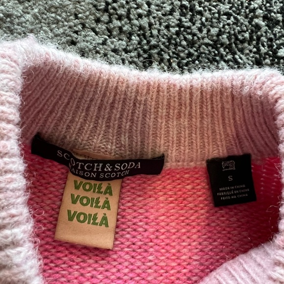 Scotch & Soda Pink Brushed Lambs Wool Ombre Crewneck Sweater - Picture 4 of 7